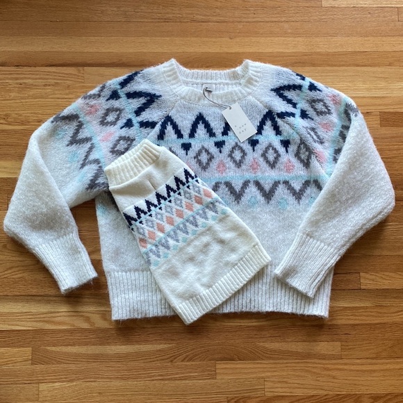 Target A New Day Sweater + Boots & Barkley Dog Sweater Fair Isle Matching Set - Picture 1 of 8